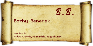 Borhy Benedek névjegykártya